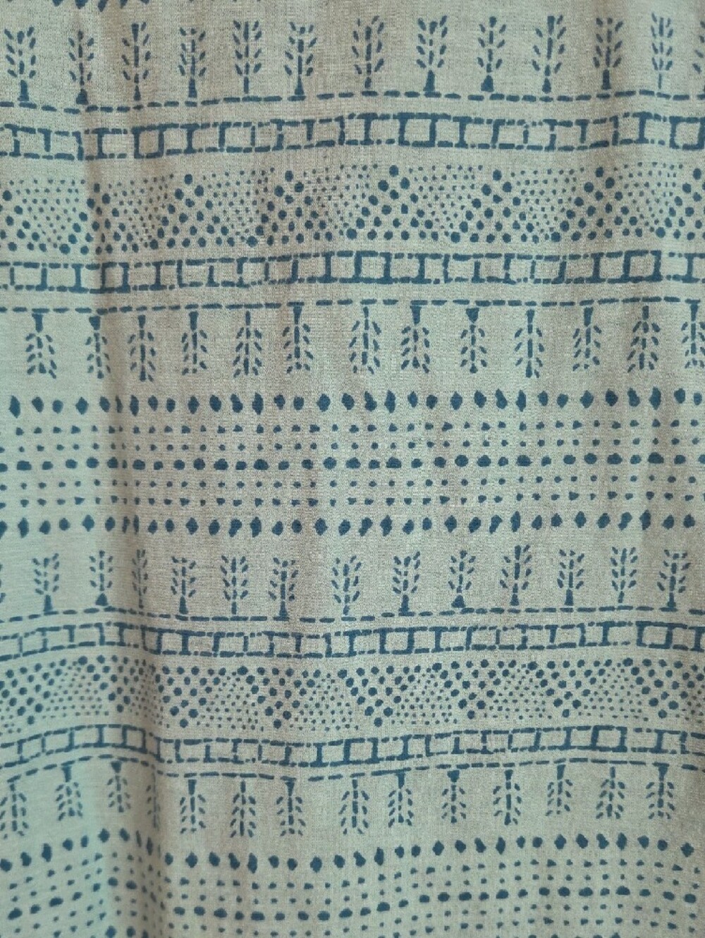 Toad&Co Light Blue Scoop Neck Short Sleeve Tee with Navy Geometric Print - Picture 3 of 6